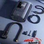 نمای کناری کمپرسور هوا شارژی بیسوس مدل GoTrip VA1 Max با فشار 150 پی اس آی عمق قاب و پروفایل