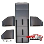 نمای بسته بندی جعبه نظم دهنده برزنتی خودرو با دو محفظه برچسب و بسته بندی