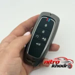 نمای بسته بندی کاور ریموت فلزی ژیلو مدل ZH-F1 برای خودرو برچسب و بسته بندی