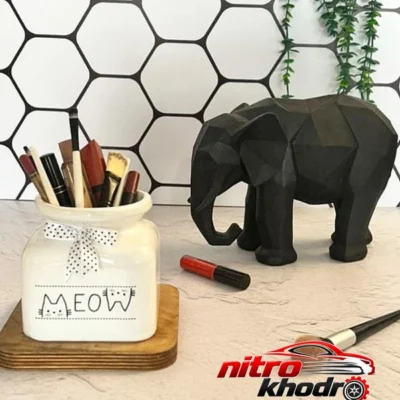 نمای بسته بندی استند لوازم آرایشی سرامیکی مدل Meow با قابلیت شستشو برچسب و بسته بندی