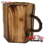 نمای بسته بندی استند لوازم آرایش چوبی مدل BOU-B140 برچسب و بسته بندی