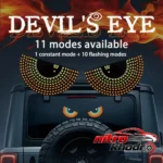 نمای کناری چراغ LED هوشمند خودرو مدل Devils Eye با قابلیت شارژ USB عمق قاب و پروفایل