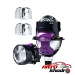 نمای کناری لنز چراغ جلو خودرو اتو استایل مدل BI LED عمق قاب و پروفایل