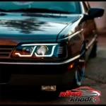نمای بسته بندی چراغ جلو پژو 405 گروه پژوهش صنعت مدرن با طراحی استاندارد برچسب و بسته بندی