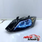نمای کناری چراغ جلو خودرو گروه پژوهش صنعت مدرن مدل هگزا فولکالر عمق قاب و پروفایل
