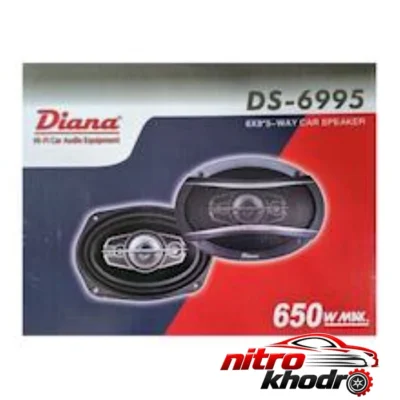 نمای کناری اسپیکر دیانا مدل DS-6995 با توان بالا و طراحی بیضی عمق قاب و پروفایل