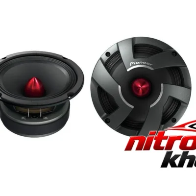 نمای بسته بندی میدبیس خودرو پایونیر مدل TS-M650 Pro با کیفیت صدا برچسب و بسته بندی