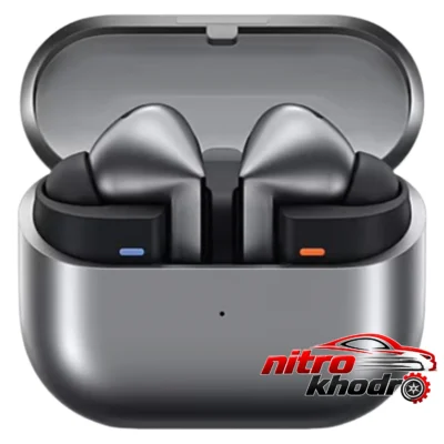 نمای کناری هدفون بلوتوثی سامسونگ Galaxy Buds3 Pro با نویز کنسلینگ فعال عمق قاب و پروفایل