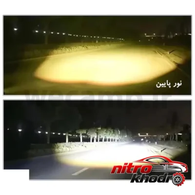 نمای کناری پروژکتور آفرود 6 لنز با توان 140 وات عمق قاب و پروفایل