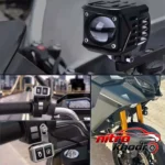 نمای کناری پروژکتور آفرود خودرو SuperLight با نور سفید و زرد عمق قاب و پروفایل