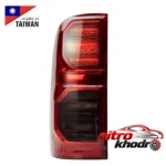 نمای کناری چراغ خطر عقب تویوتا هایلوکس مدل TYHLX-RD1 بسته دو عددی عمق قاب و پروفایل
