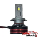 نمای کناری هدلایت TOBYs M8 Pro Max با نور یخی و فن خنک کننده عمق قاب و پروفایل