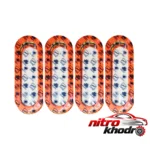 نمای بسته بندی فیلتر هوا خودرو دایره ای مدل W12 تیبا - بسته 4 عددی برچسب و بسته بندی