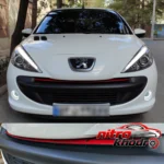 نمای کناری رد لاین چسبی پلکسی سپر خودرو پژو 207 عمق قاب و پروفایل