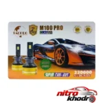 نمای کناری هدلایت لنزو M100 Pro با نوردهی بالا و پایه H4 عمق قاب و پروفایل