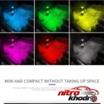 نمای کناری چراغ سقف خودرو اکی یس LED چند رنگ اسپرت عمق قاب و پروفایل