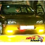 نمای بسته بندی چراغ مه شکن جلو زرد پژو 405 با دو عدد لامپ برچسب و بسته بندی