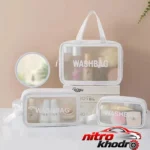نمای جلو کیف لوازم آرایش دخترانه Wg مجموعه سه عددی طراحی و جزئیات کلیدی