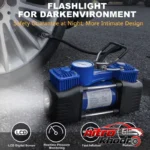 نمای بسته بندی کمپرسور فندکی ابی مکس مدل EM-2080 با فشار 150 PSI برچسب و بسته بندی