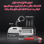 نمای جزئیات ابزار چندکاره سفری با تیغه استیل و کاربری های متنوع پرداخت و جزئیات مواد