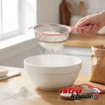 نمای جزئیات الک استیل با دسته پلاستیکی مدل N105 پرداخت و جزئیات مواد