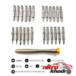 نمای جزئیات پیچ گوشتی ساعتی TOOLS مجموعه 26 عددی با کیفیت حرکت و نصب پشتی