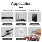 نمای جزئیات تستر کابل شبکه مستک مدل WT-58DL با قابلیت ردیابی ولتاژ حرکت و نصب پشتی