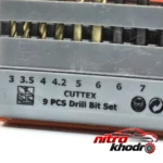 نمای جزئیات مته باس مدل Drill Bit Set مخصوص چوب و دیوار 9 عددی پرداخت و جزئیات مواد