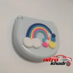 نمای جزئیات جعبه ابزار خیاطی مسافرتی 20 عددی طرح رنگین نمای نزدیک رشته ها و بافت