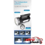 نمای جزئیات چراغ قوه دستی ویداسی با نور مهتابی و لامپ LED حرکت و نصب پشتی