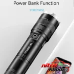 نمای جزئیات چراغ قوه دستی اسمایلینگ شارک با نور مهتابی حرکت و نصب پشتی