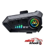 نمای جزئیات کلاه کاسکت بلوتوثی V10 با قابلیت اتصال حرکت و نصب پشتی