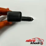 نمای جزئیات شارژر فندکی خودرو آلسون با نورپردازی و دو درگاه USB پرداخت و جزئیات مواد