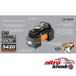 نمای جزئیات کمپرسور هوا گالف با فناوری دو سیلندر و فشارسنج حرکت و نصب پشتی