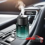 نمای جزئیات خوشبو کننده خودرو شارژی با طراحی لیزری و رایحه جنگل حرکت و نصب پشتی