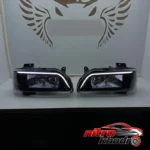 نمای جزئیات چراغ جلو خودرو گروه پژوهش صنعت مدرن مناسب پراید - بسته دو عددی حرکت و نصب پشتی