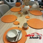 نمای جزئیات زیربشقابی پنبه ای دایره مدل Yb4 مجموعه 13 عددی پرداخت و جزئیات مواد