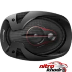 نمای جزئیات اسپیکر خودرو پایونیر مدل TS-R6951S با صدای قدرتمند پرداخت و جزئیات مواد