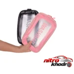 نمای جزئیات کیف لوازم آرایش زنانه ضد آب مدل Washbag Mini پرداخت و جزئیات مواد