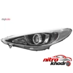 نمای کناری چراغ جلو خودرو کروز پلاس مدل 501 برای پژو 207 عمق قاب و پروفایل