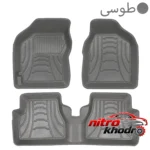 نمای جزئیات کفپوش سه بعدی خودرو نگین با کیفیت برای ساینا نمای نزدیک رشته ها و بافت