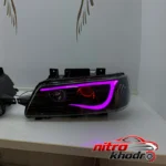 نمای جزئیات چراغ جلو خودرو گروه پژوهش صنعت مدرن مدل GT-Pnk حرکت و نصب پشتی