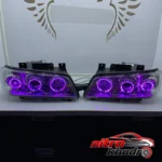 نمای جزئیات چراغ جلو خودرو گروه پژوهش صنعت مدرن مدل 3D-R3-Purp حرکت و نصب پشتی