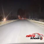 نمای جزئیات لنز چراغ خودرو زیمر با نور لیزر و پایه دو کنتاکت حرکت و نصب پشتی