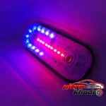 نمای جزئیات چراغ فدرالی پلیسی خودرو LED با ۱۸ افکت نور حرکت و نصب پشتی
