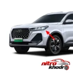 نمای جزئیات چراغ جلو چپ خودرو چری تیگو 7 پرو با محافظ پلاستیکی حرکت و نصب پشتی