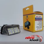 نمای جزئیات چراغ پلاک خودرو تک لایت مدل AM 5964 P با نور قوی حرکت و نصب پشتی