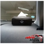نمای جزئیات جای دستمال کاغذی خودرو چرم مصنوعی مدل D732 پرداخت و جزئیات مواد