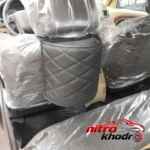 نمای کناری سطل زباله خودرو چرم مصنوعی مدل نیم دایره پروفایل و ساختار
