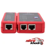 نمای جزئیات تستر شبکه یونی تی با قابلیت تست RJ11 و RJ45 حرکت و نصب پشتی